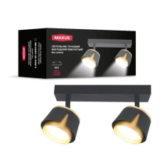 Светильник спот точечный поворотный накладной без лампы MAXUS Spot Flora Base GX53x2 Black Golden 2-MAX-SF-GX53-BG