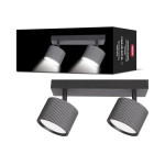 Світильник спот точковий накладний поворотний без лампи MAXUS Wave Spot Base GX53x2 Black 2-MAX-SW-GX53-BL
