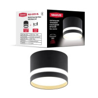 Світильник спот точковий накладний-врізний без лампи MAXUS Downlight Base GX53 Black 2in1 MAX-GX53-BL