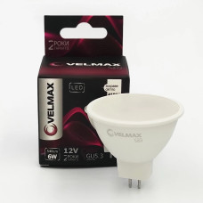 Светодиодная LED лампа VELMAX V-MR16, 6W, 12V, GU5,3, 4100K, 540Lm. (21-14-50-1)