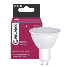Светодиодная LED лампа VELMAX V-MR16, 6W, GU10, 4100K, 600Lm, EMC 21-14-66