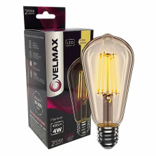 Светодиодная LED лампа VELMAX V-Filament-Amber-ST64, 4W, E27, 2200K, 400Lm (21-43-25)
