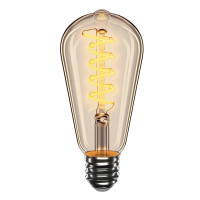 Світлодіодна LED лампа VELMAX V-Filament-Amber-ST64-Спіраль-V, 4W, E27, 2700K, 300Lm (21-43-51)