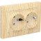 Розетка двухместная с/з LEZARD Mira дуб отбеленный 701-5252-127В