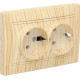 Розетка двухместная с/з LEZARD Mira дуб отбеленный 701-5252-127В