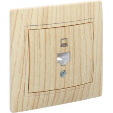 Розетка одинарная компьютерная LEZARD Mira дуб отбеленный 701-5252-139