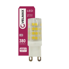 Светодиодная LED лампа VELMAX V-G9, 4W, G9, 4500K, 380Lm, угол 360° (21-17-44)
