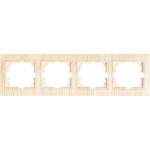Рамка четверная горизонтальная LEZARD Mira дуб отбеленный 701-5200-149