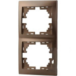 Рамка двухместная вертикальная MIRA светло-коричневый перламутр без вставок 701-3100-152