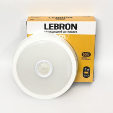 Светильник светодиодный ЖКХ LED LEBRON L-WLR-S, 12W, круглый, O210mm, 4100K, 960Lm, ИК, д.движения 15-36-46