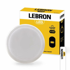 Светильник светодиодный ЖКХ LED LEBRON L-WLR-S, 15W, круглый, 4100K, 1300Lm, IP65, СВЧ датчик движения. 15-37-35