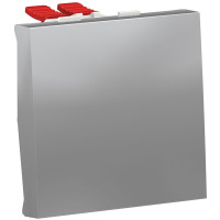 Переключатель перекрестный 1-клавишный (2 модуля) 10А Unica New Schneider Electric алюминий NU320530