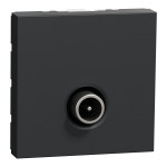 Розетка TV індивідуальна (2 модулі) Unica New Schneider Electric антрацит NU346254