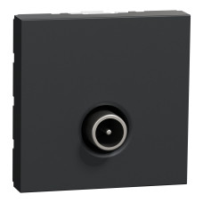 Розетка TV индивидуальная (2 модуля) Unica New Schneider Electric антрацит NU346254