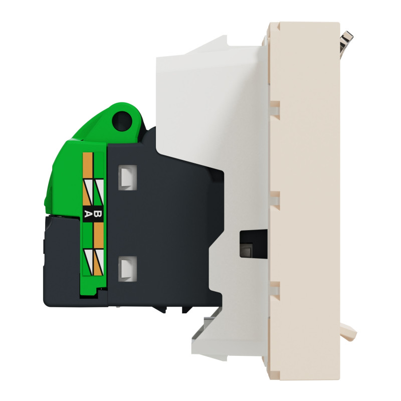 Розетка комп'ютерна RJ45 кат.5 UTP (2 модулі) Unica New Schneider Electric бежева NU341144