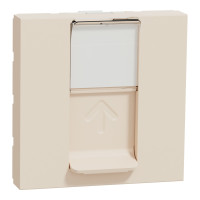 Розетка компьютерная RJ45 кат.5 UTP (2 модуля) Unica New Schneider Electric бежевая NU341144