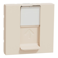 Розетка компьютерная RJ45 кат.5 UTP (2 модуля) Unica New Schneider Electric бежевая NU341144