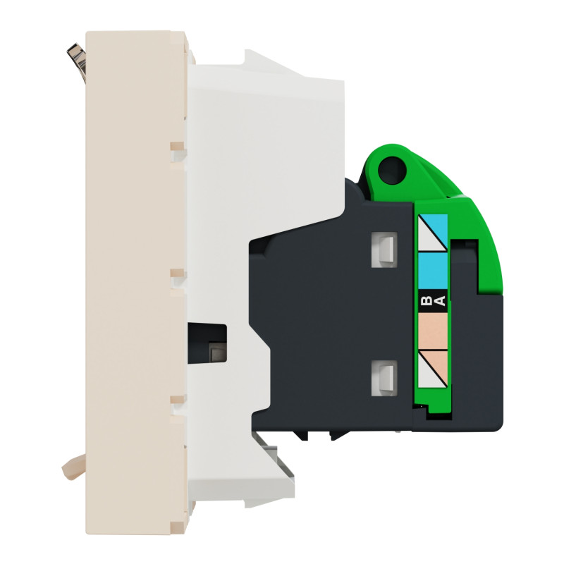 Розетка комп'ютерна RJ45 кат.5 UTP (2 модулі) Unica New Schneider Electric бежева NU341144