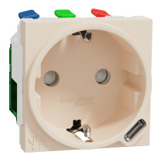Розетка и USB тип С 10,5 Вт 2 модуля New Unica Schneider Electric бежевая NU301744