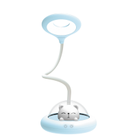 Лампа настільна світлодіодна LED LEBRON L-TL-L-54, 6W, 4100K, Li-ion 1200mAh, синя, USB 15-13-54-1