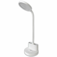 Лампа настольная светодиодная LED LEBRON L-TL-L-40, 5W, 4100K, Li-ion 1200mAh, белая, USB 15-13-40