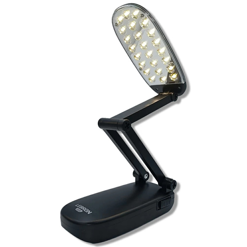 Лампа настольная светодиодная LED LEBRON L-TL-L, 6W, 4100K, Lead-acid, черная, с блоком питания 15-13-08