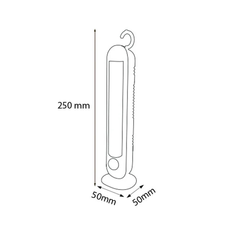 Фонарь аккумуляторный светодиодный 9W 280Lm 220-240V 50х250мм настольный MESSI-9 084-030-0009-010