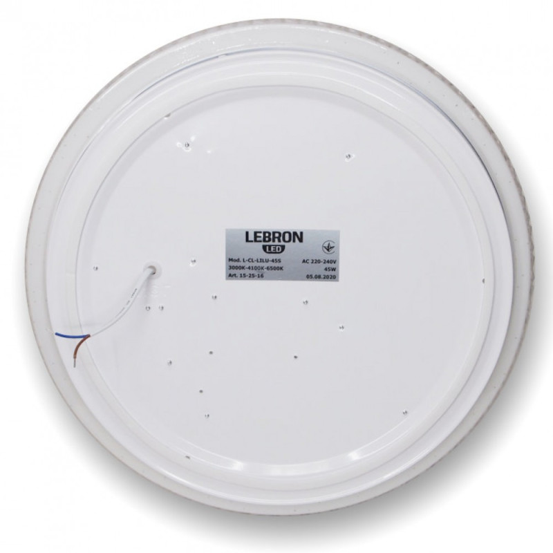 Світильник стельовий LED LEBRON L-CL-LILU, max 45W, 3000K, 4100K, 6500K, 3200Lm 15-25-16-1