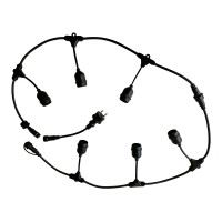 Уличная гирлянда Velmax для ламп Е27х10шт черная 10 метров IP65 без ламп (21-55-19-1)