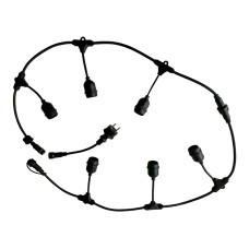 Уличная гирлянда Velmax для ламп Е27х10шт черная 10 метров IP65 без ламп (21-55-19-1)