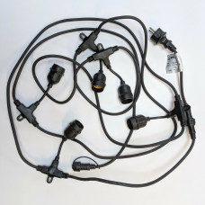 Уличная гирлянда Velmax для ламп Е27х10шт черная 5,2 метров IP65 без ламп (21-55-17)