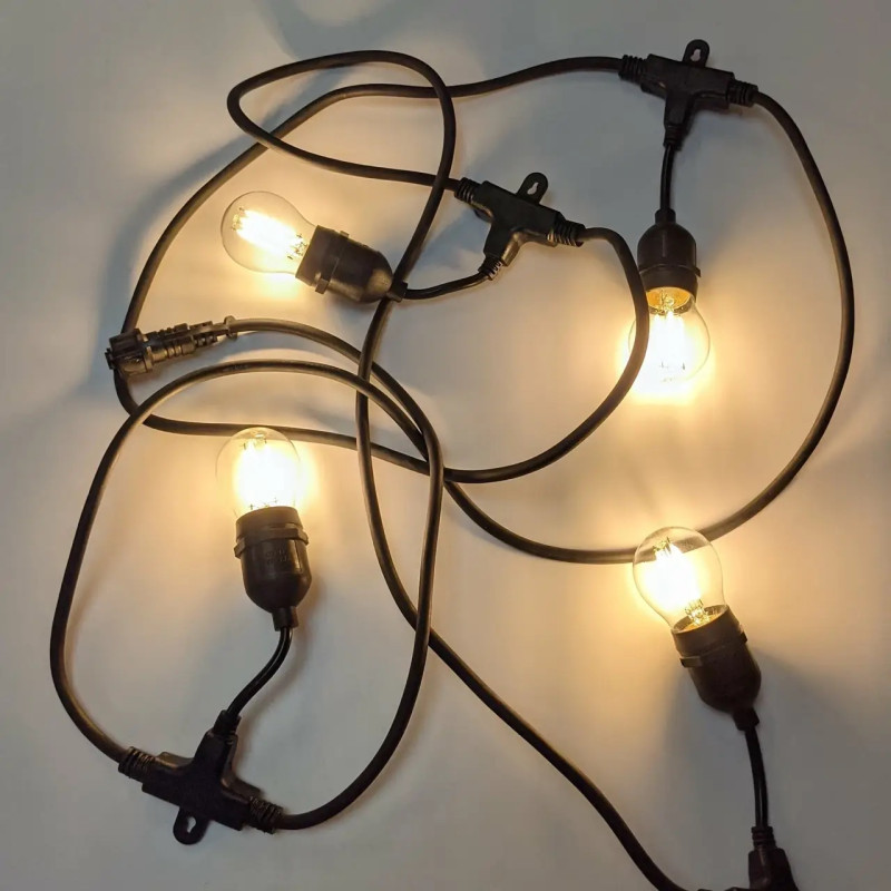 Вулична гірлянда Velmax для ламп Е27х5шт чорна 5 метрів IP65 без ламп (21-55-15-1)