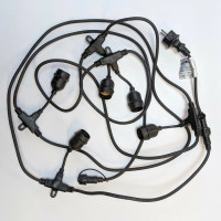 Уличная гирлянда Velmax для ламп Е27х5шт черная 5 метров IP65 без ламп (21-55-15-1)