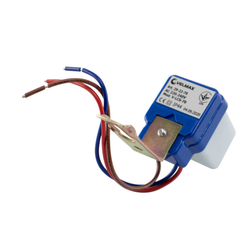 Датчик освещения VELMAX V-LCS-70, AC220-240V, 6A (29-22-70)