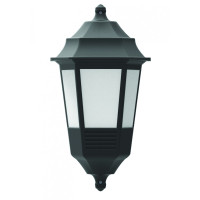 Фасадний світильник садовий FLORA, настінний, 40W, E27, IP44, ударостійкий PC/PP, чорний