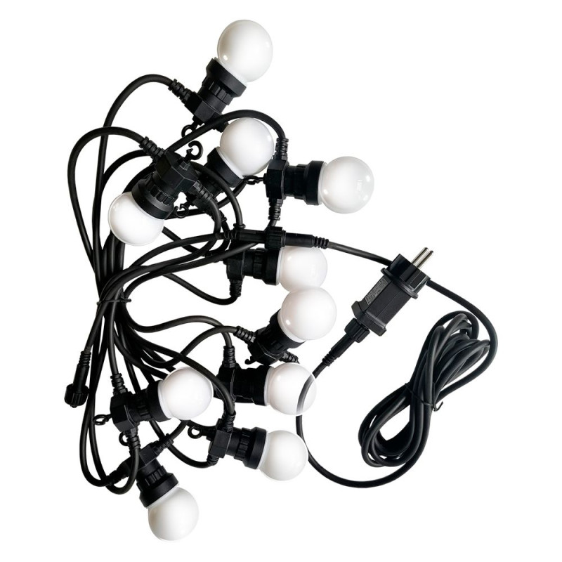 Светодиодная уличная гирлянда LED VELMAX V-SSL-B-Wh, 6W, 10м, 10LED, белая, IP65 21-54-71