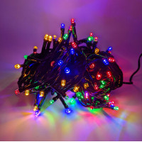 Світлодіодна вулична гірлянда LED VELMAX V-SSL, лінійна 10м, 100LED, RGB, USB, чорний кабель, IP65 (21-54-35)