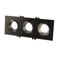 Точечный светильник LEBRON L-DL-S3-Bl, 3*MR16, встроенный поворотный, черный, пластик 12-05-41
