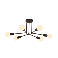 Люстра лофт VELMAX V-CL-LINE2-BL, max 60W*6, E27, черная 23-12-23