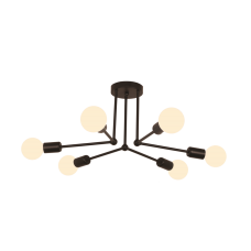 Люстра лофт VELMAX V-CL-LINE2-BL, max 60W*6, E27, черная 23-12-23