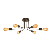 Люстра лофт VELMAX V-CL-LINE4-Bl, max 60W*6, черная 23-12-36