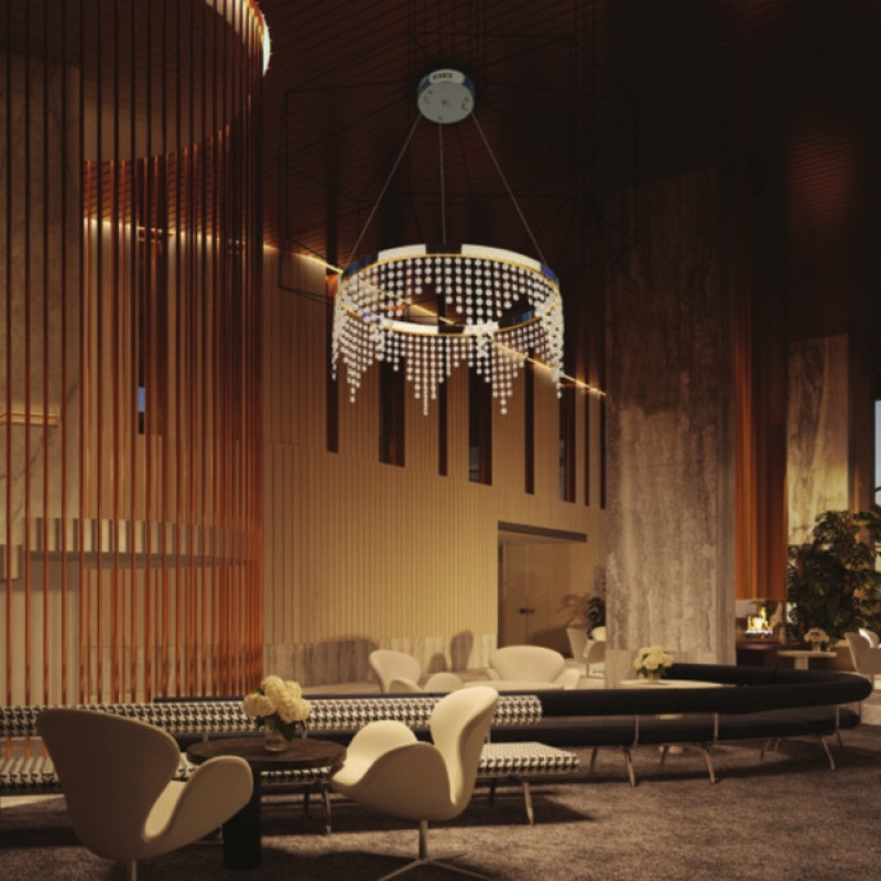 Люстра светодиодная 19W 4000K 1330Lm 180-260V 300х1200мм хрусталь ASTORIA-19 019-040-0019-010 Horoz