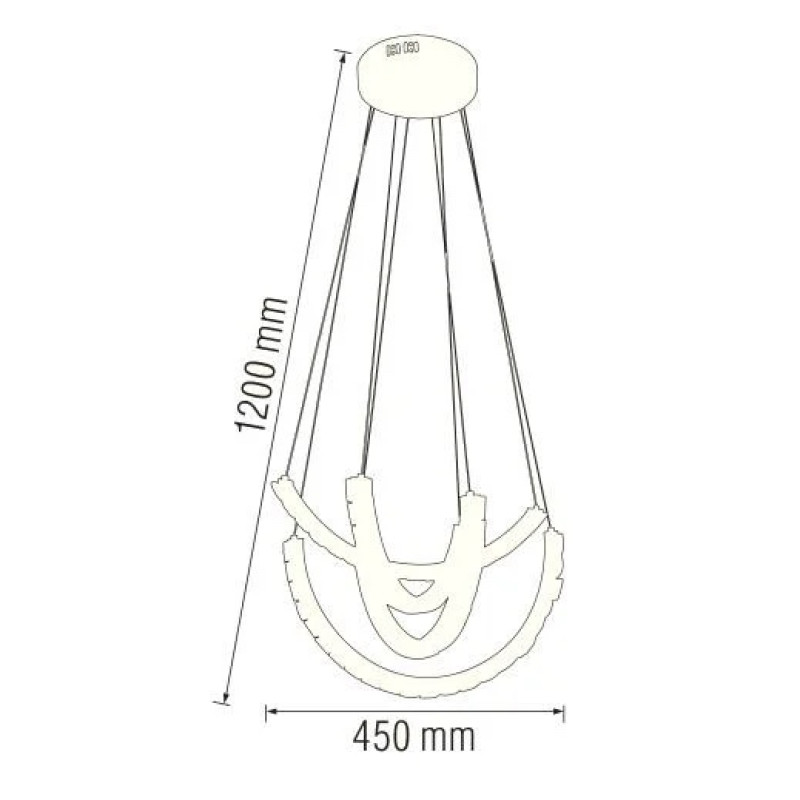 Люстра светодиодная 33W 4000K 2310Lm 180-260V 450х1200мм хрусталь AVATAR (019-039-0033-010) Horoz