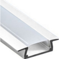 Профиль алюминиевый (белый) LEBRON L-SP светодиодный встроенный, матовая линза (комплект) 2 м 13-78-77