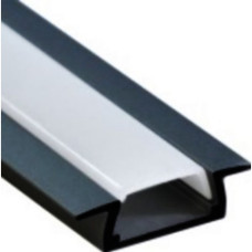 Профиль алюминиевый (черный) LEBRON L-SP светодиодный встроенный, матовая линза (комплект) 2 м 13-78-76