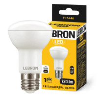 Светодиодная LED лампа LEBRON L-R63, 8W, 220V, E27, 4100K, 720Lm 11-14-80