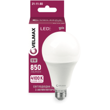 Светодиодная LED лампа VELMAX V-A80W, 2500mAh, 12W, Е27, 4100K, 1140lm 21-11-82