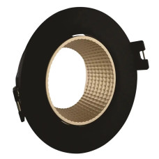 Точечный светильник LEBRON L-DL-R-BlG, MR16, поворотный встроенный, черный с золотым, пластик 12-05-23