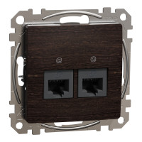 Розетка двойная компьютерная RJ45 CAT 5E UTP Венге Sedna Elements Schneider Electric SDD181452