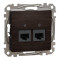 Розетка двойная компьютерная RJ45 CAT 5E UTP Венге Sedna Elements Schneider Electric SDD181452